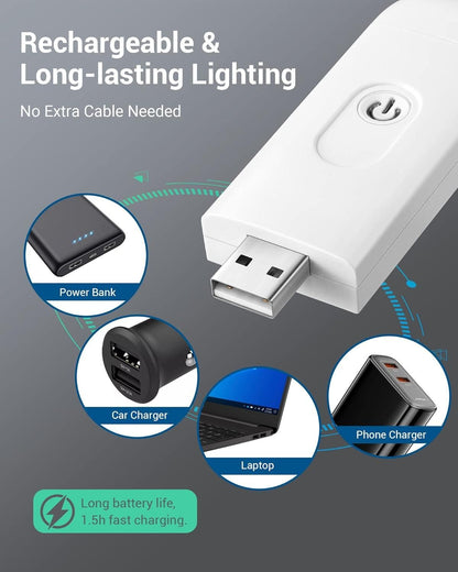Usb Rechargeable Book Reading Light With Brightness Adjustable For Eye-Protection - GrabNoww.In