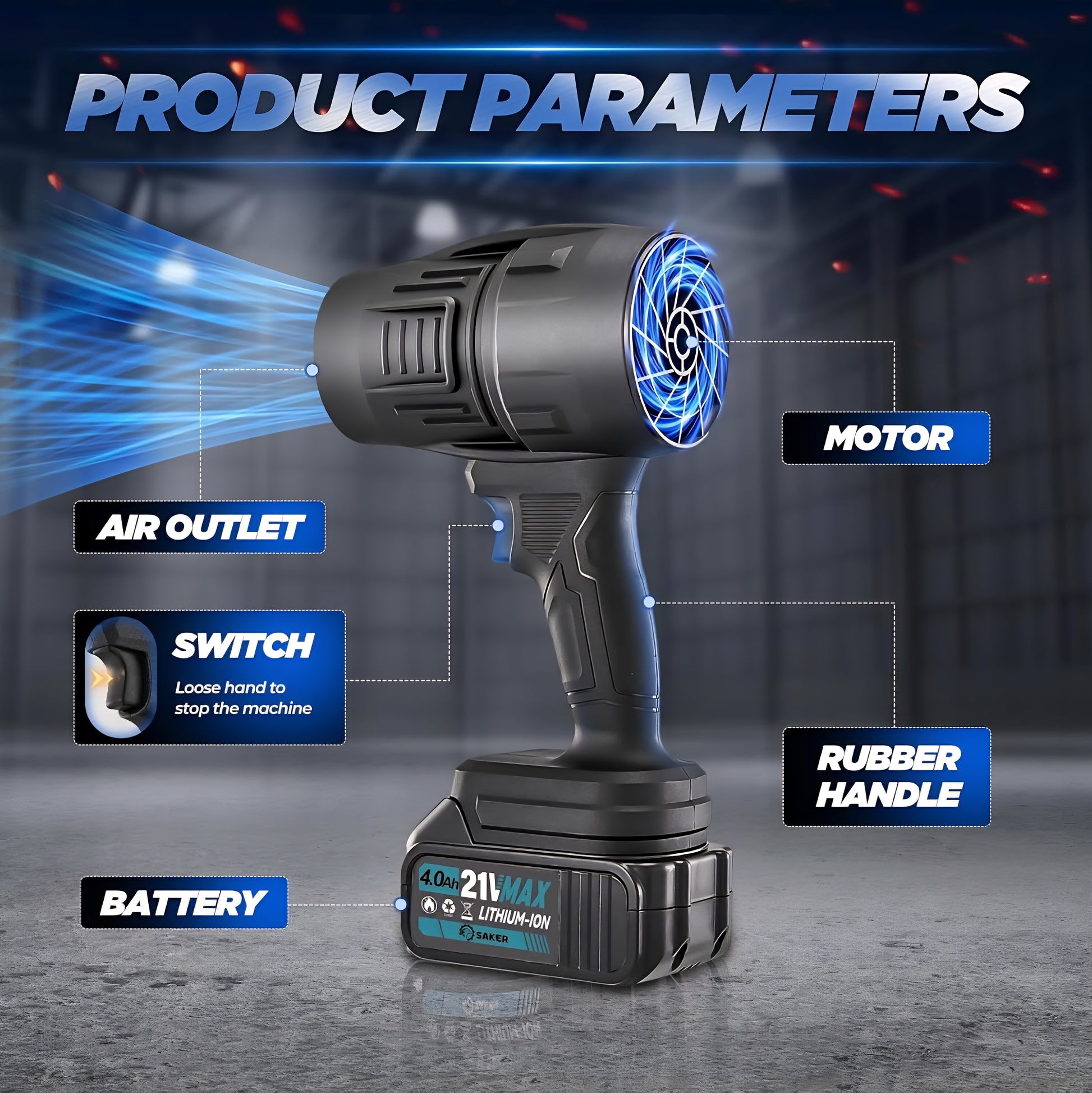 Cordless Turbo Jet Blower [Updated Version with Premium Quality] - GrabNoww.In